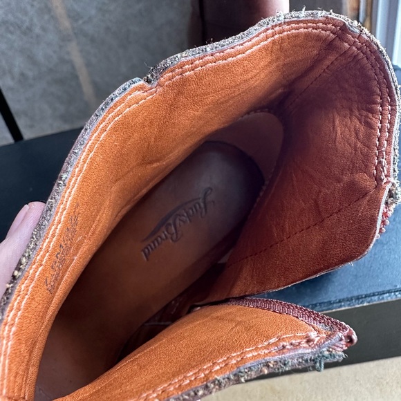 Lucky Brand Laureen Leather Boho heeled Ankle Boots women’s size 7.5 - Picture 9 of 11